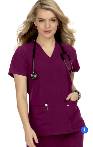 KD110 Women's Short Sleeve Drawstring Jumpsuit Scrubs-8204