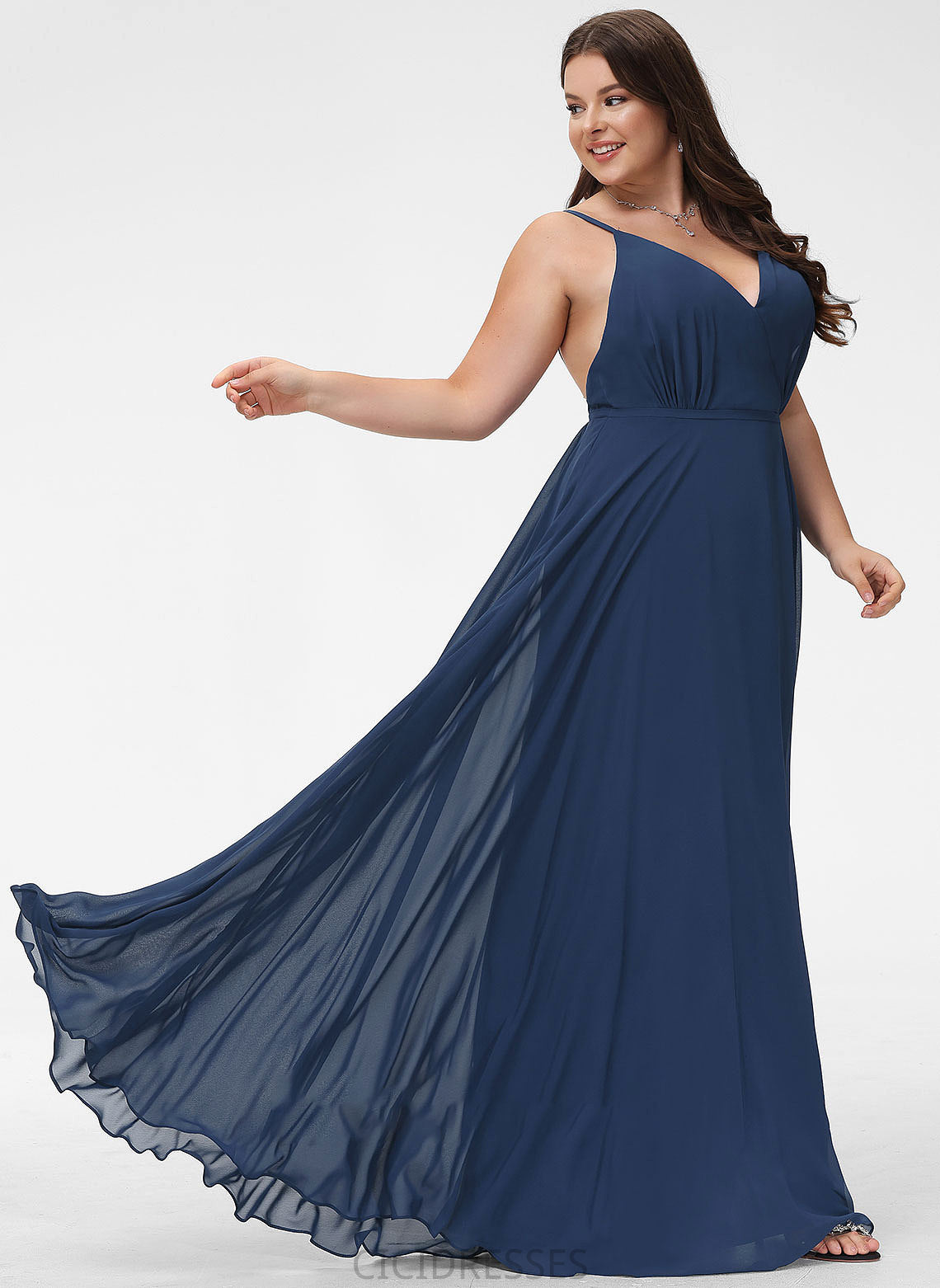 Embellishment Neckline Fabric Length SplitFront Silhouette A-Line Floor-Length V-neck Ariel A-Line/Princess Floor Length Bridesmaid Dresses