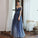 Newest Short Sleeves Beaidng A-line Ombre Long Princess Prom Dresses Y0053