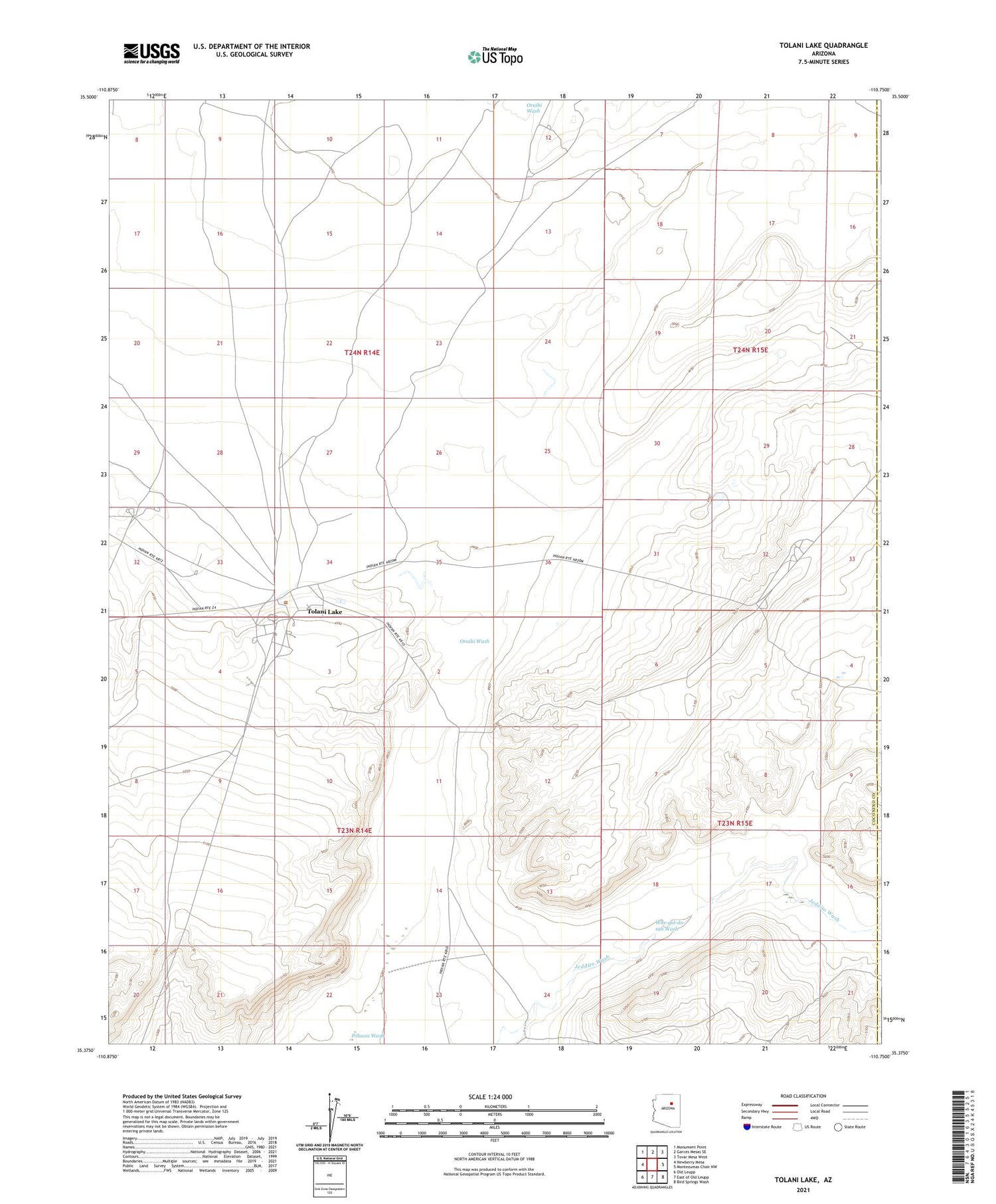 Tolani Lake Arizona US Topo Map – MyTopo Map Store