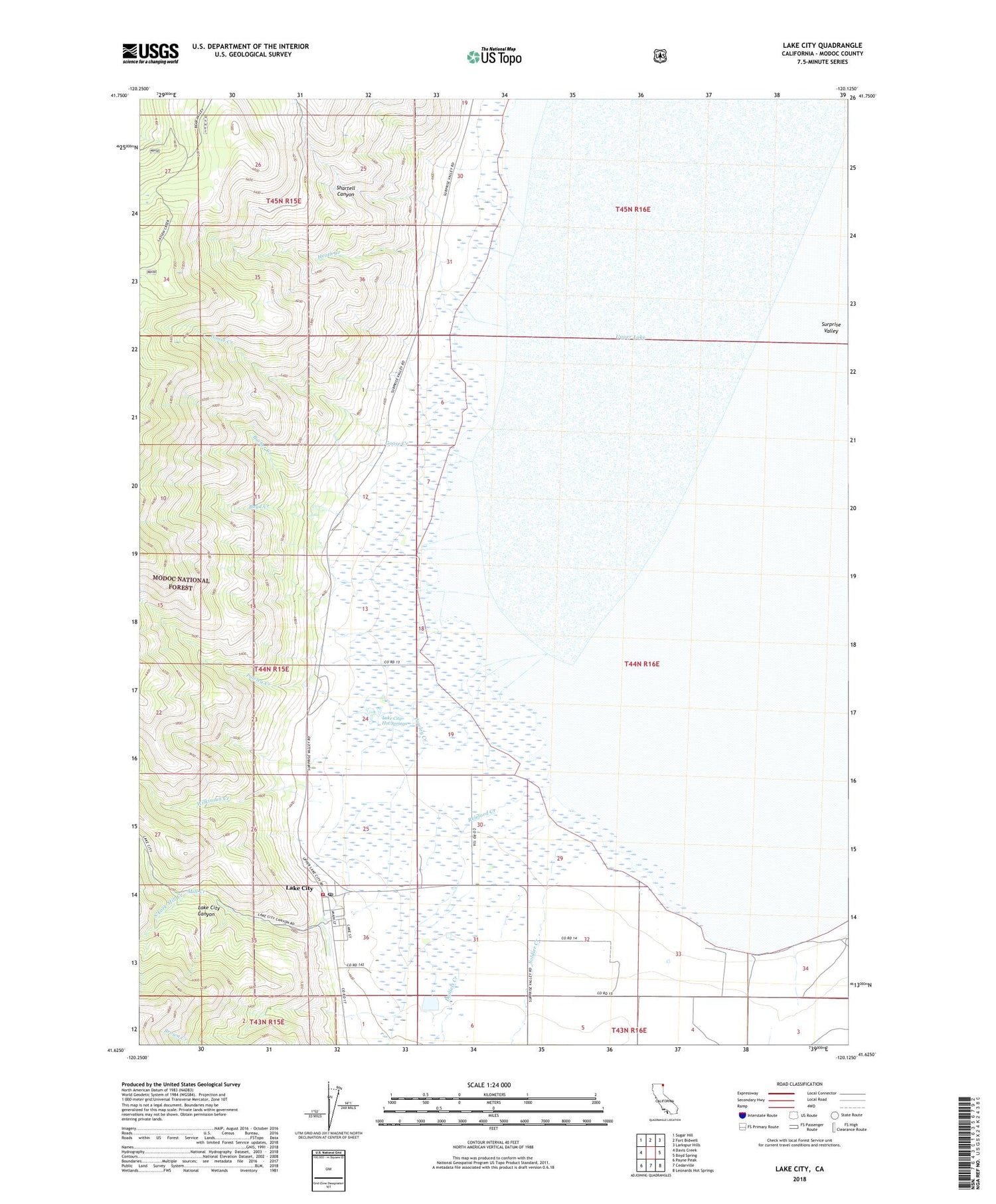 Lake City California US Topo Map Image