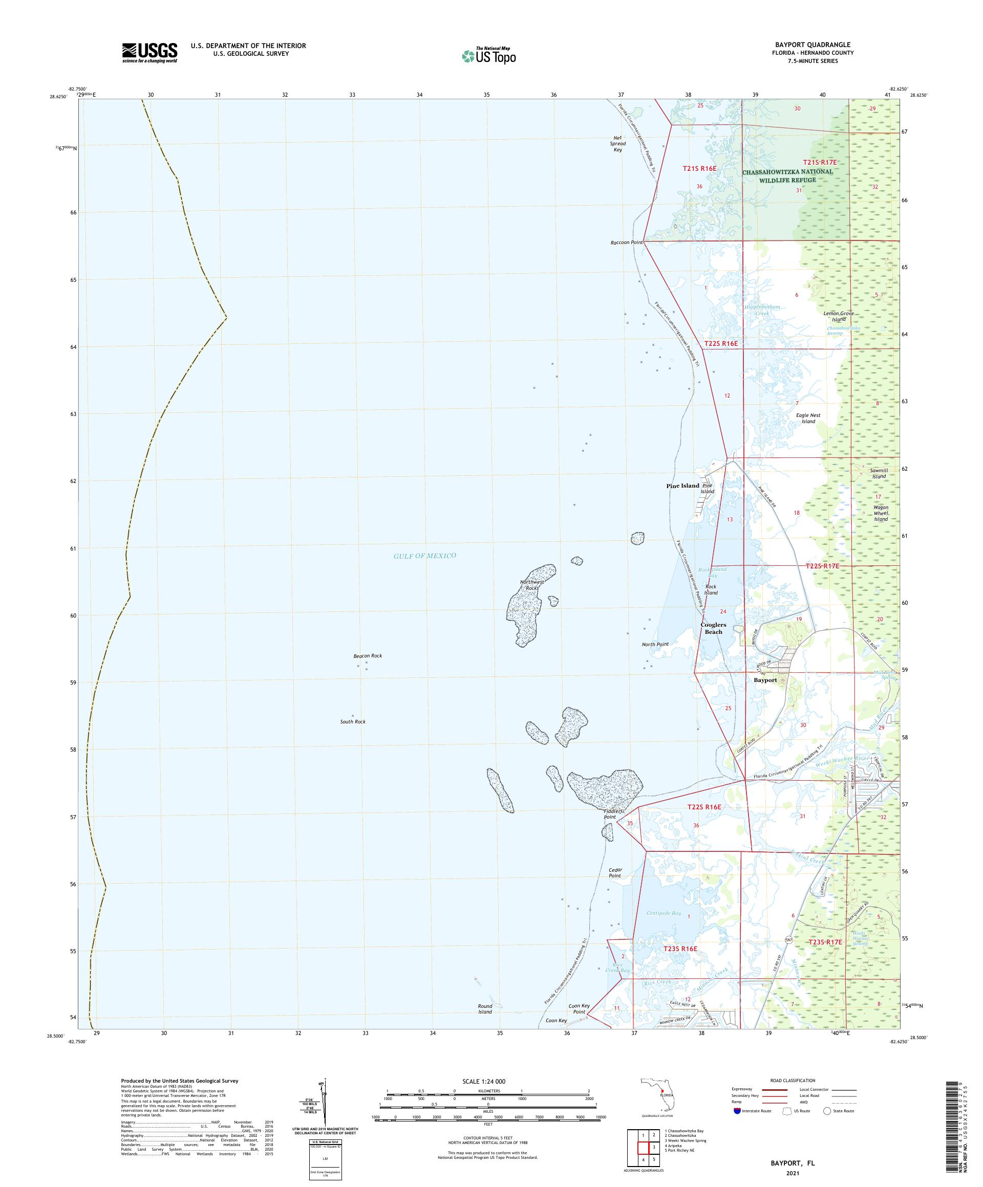 Bayport Florida US Topo Map – MyTopo Map Store