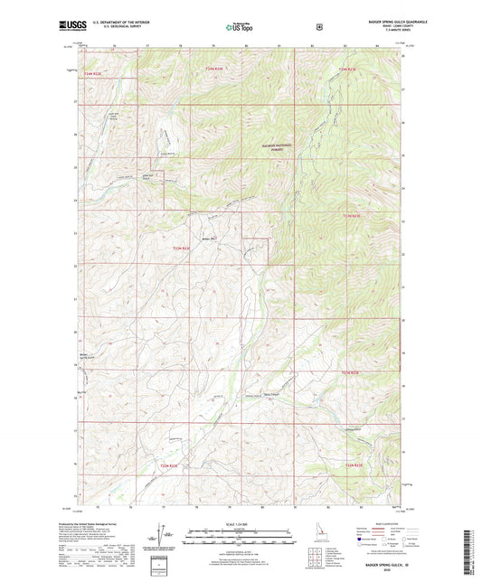 Badger Spring Gulch Idaho US Topo Map Image