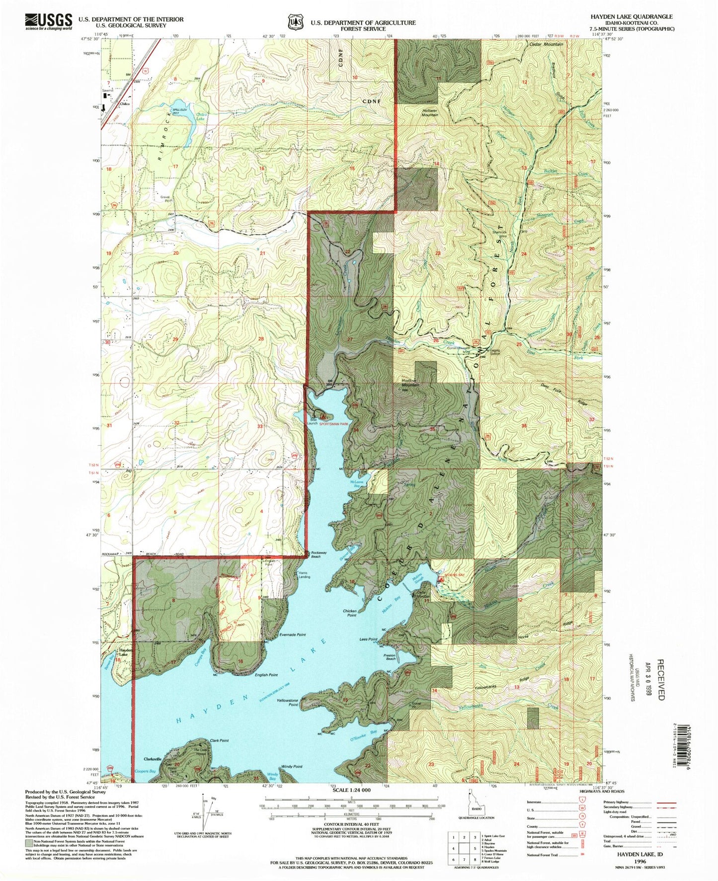 Hayden Lake Idaho Map 