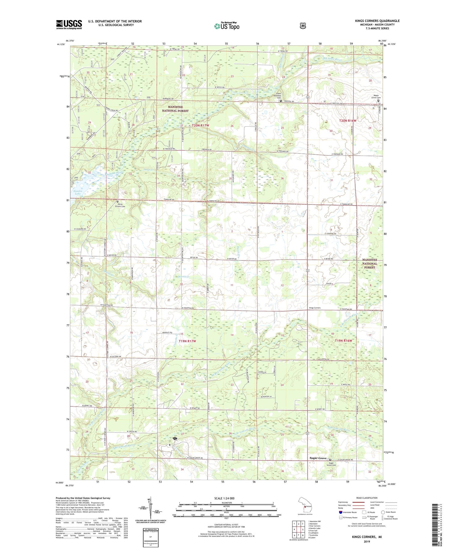 Kings Corners Michigan US Topo Map Image