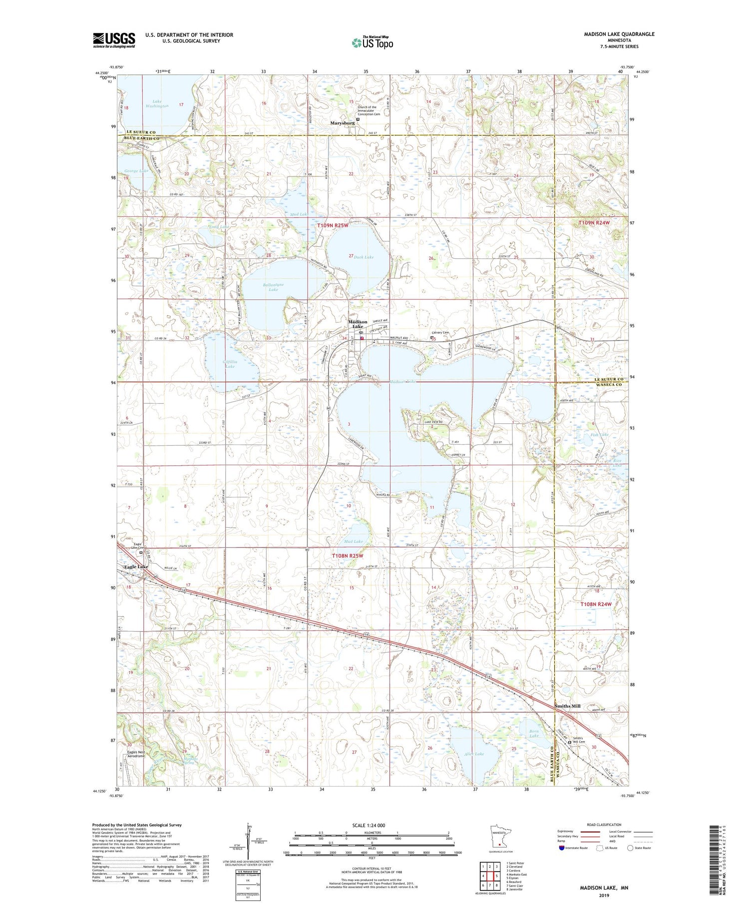 Madison Lake Minnesota US Topo Map Image