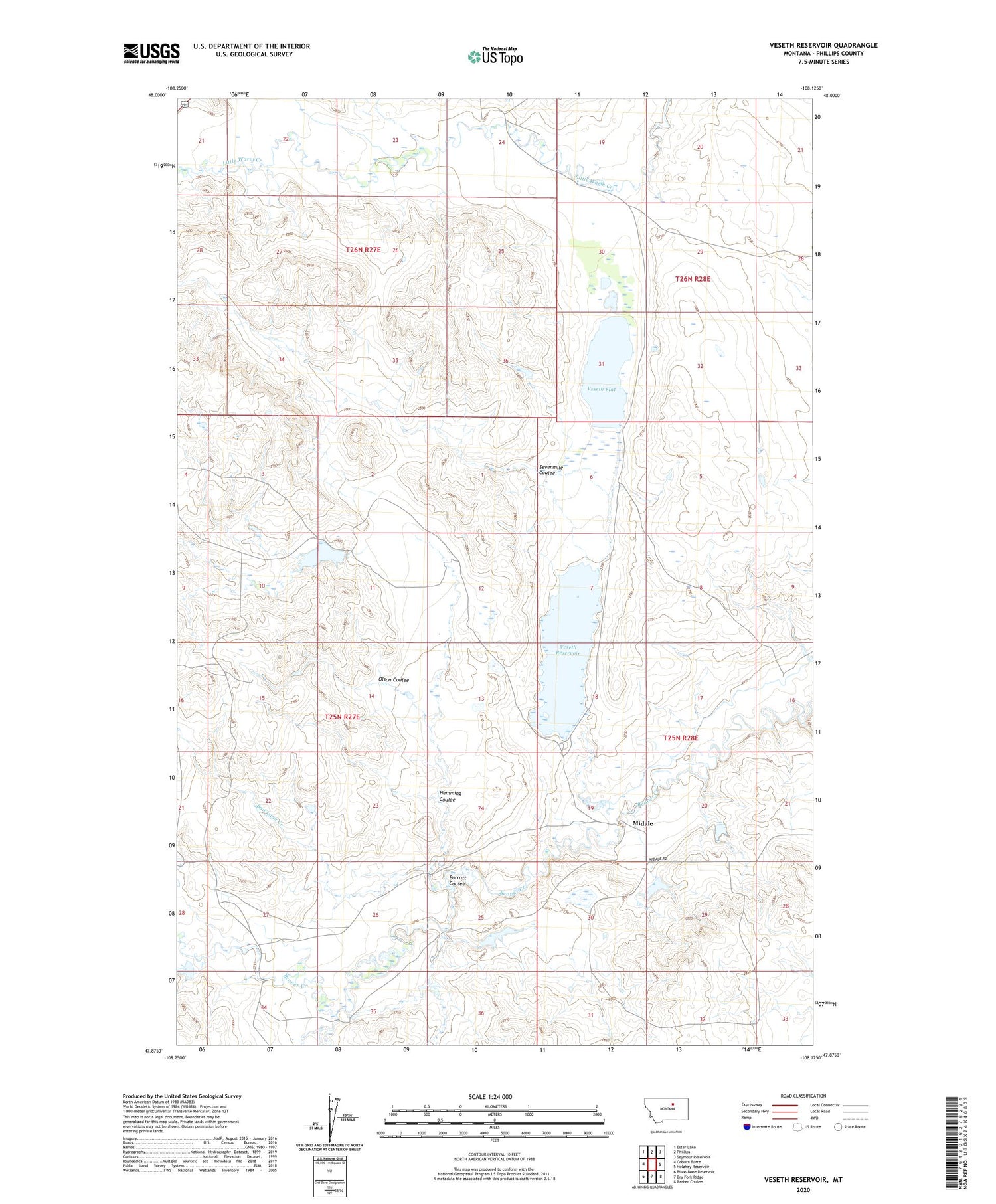 Veseth Reservoir Montana Us Topo Map Mytopo Map Store 4028