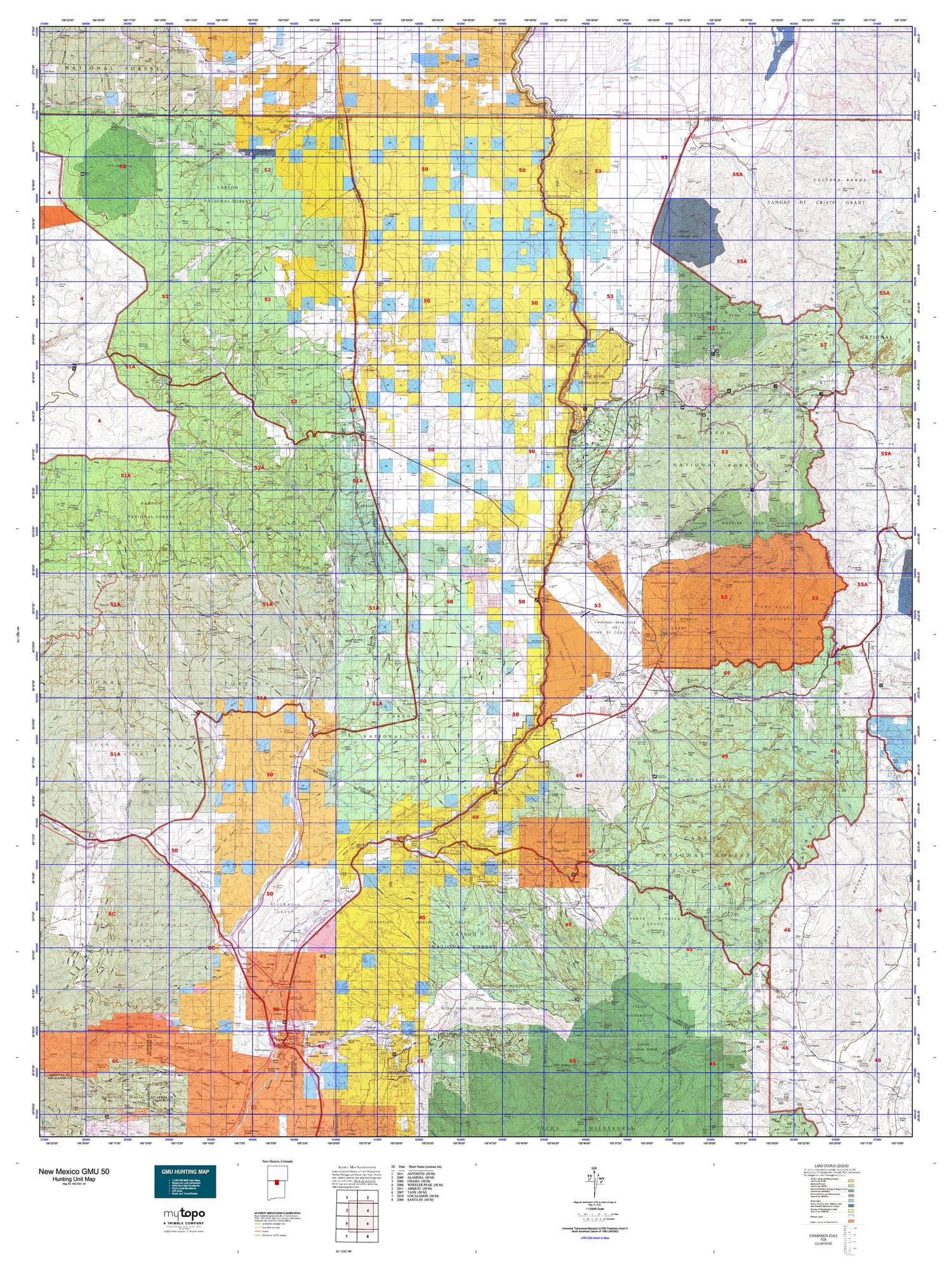 New Mexico Gmu 50 Map Mytopo Map Store 5249