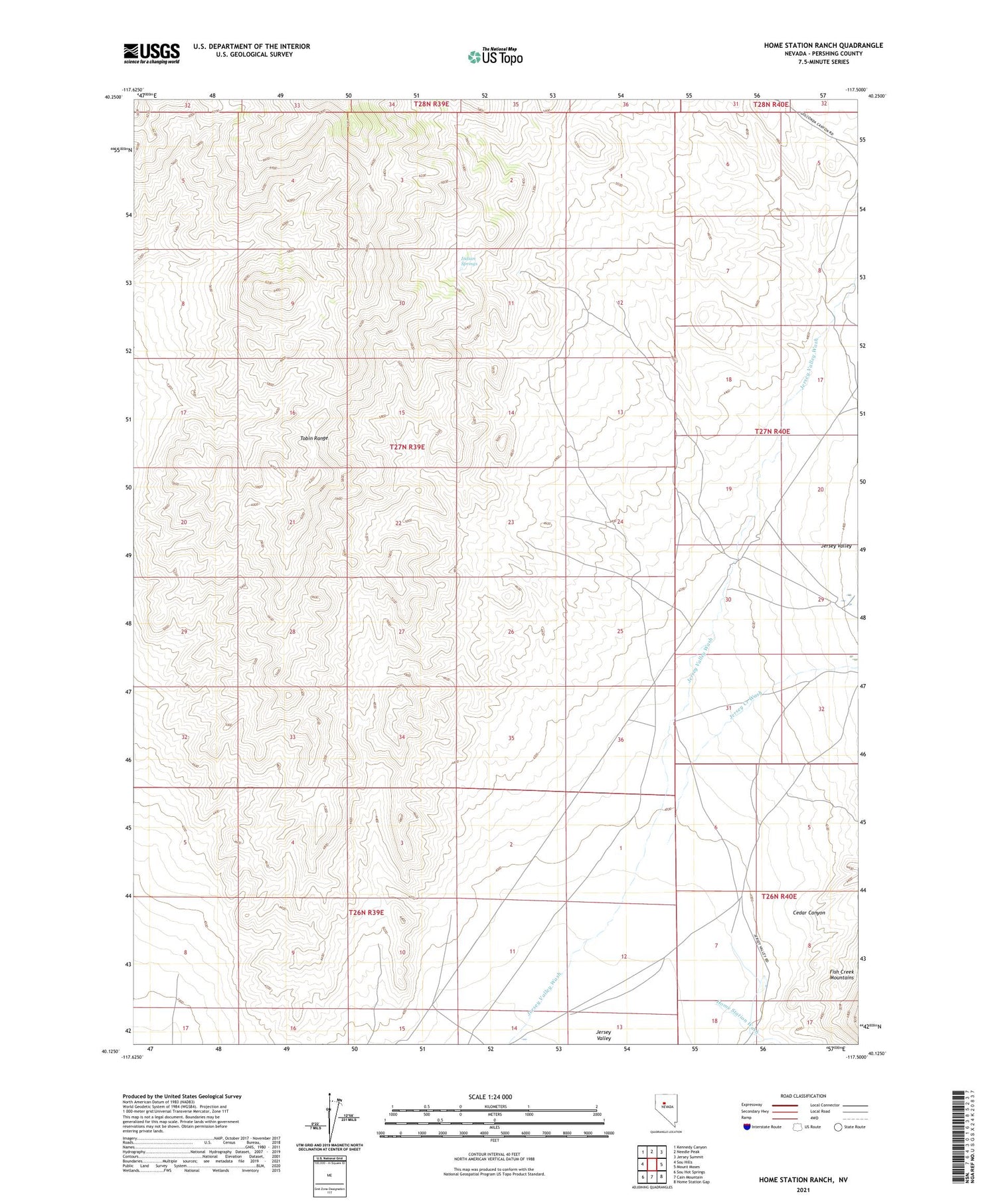 Home Station Ranch Nevada US Topo Map Image