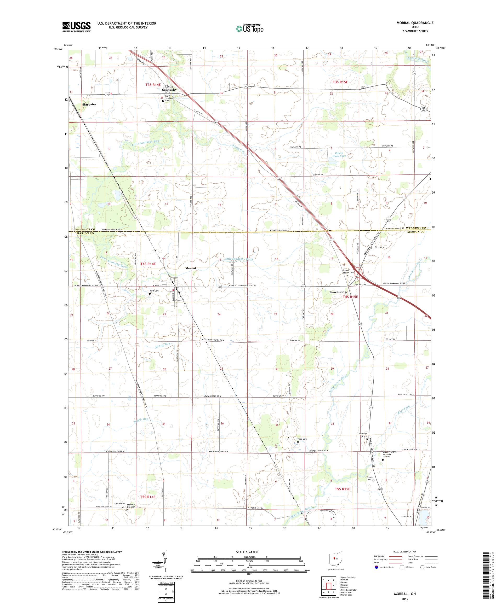 Morral Ohio US Topo Map – MyTopo Map Store