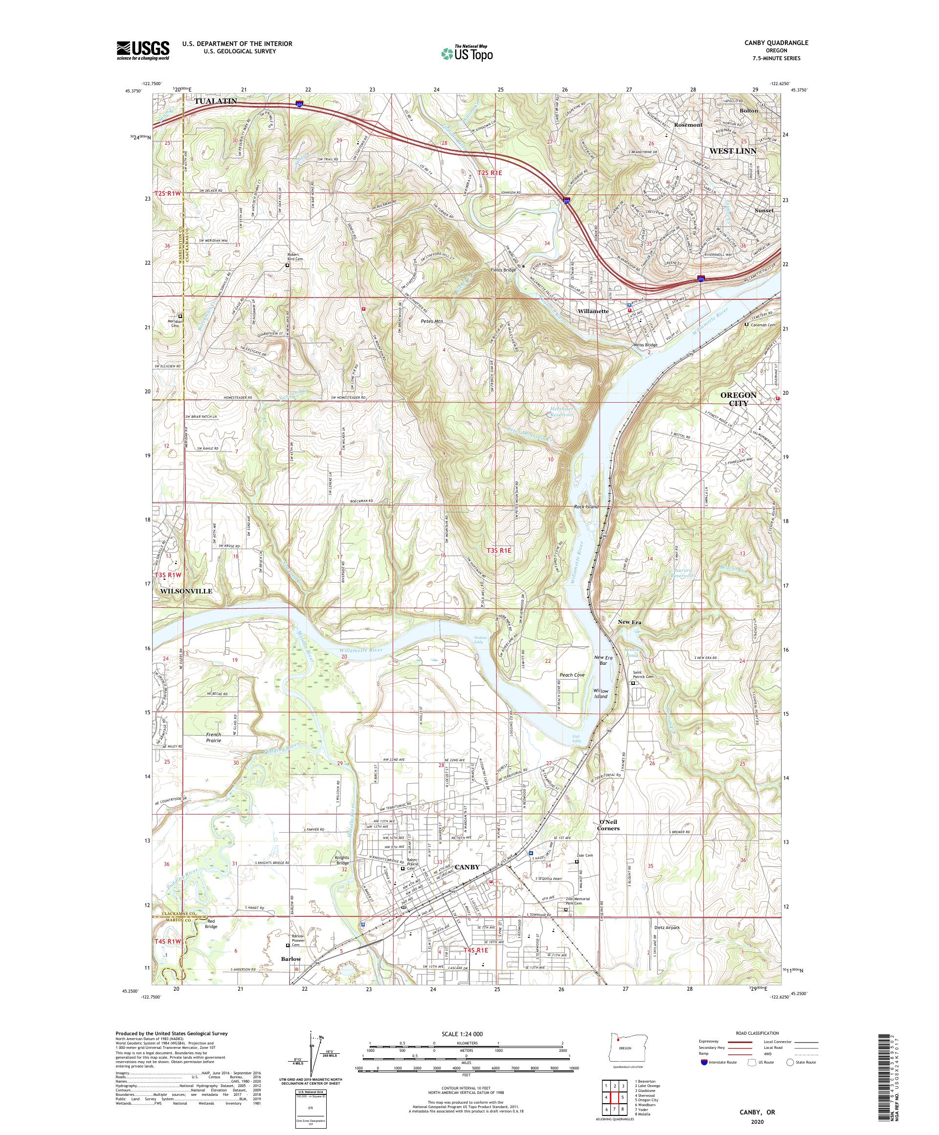 Canby Oregon US Topo Map – MyTopo Map Store