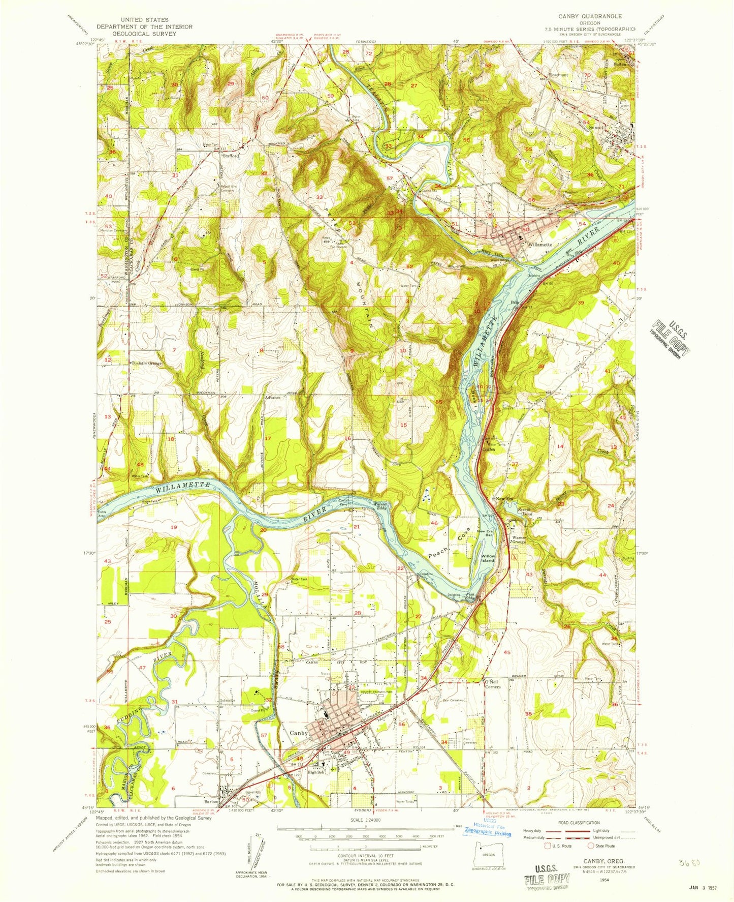 Classic USGS Canby Oregon 7 5 #39 x7 5 #39 Topo Map MyTopo Map Store
