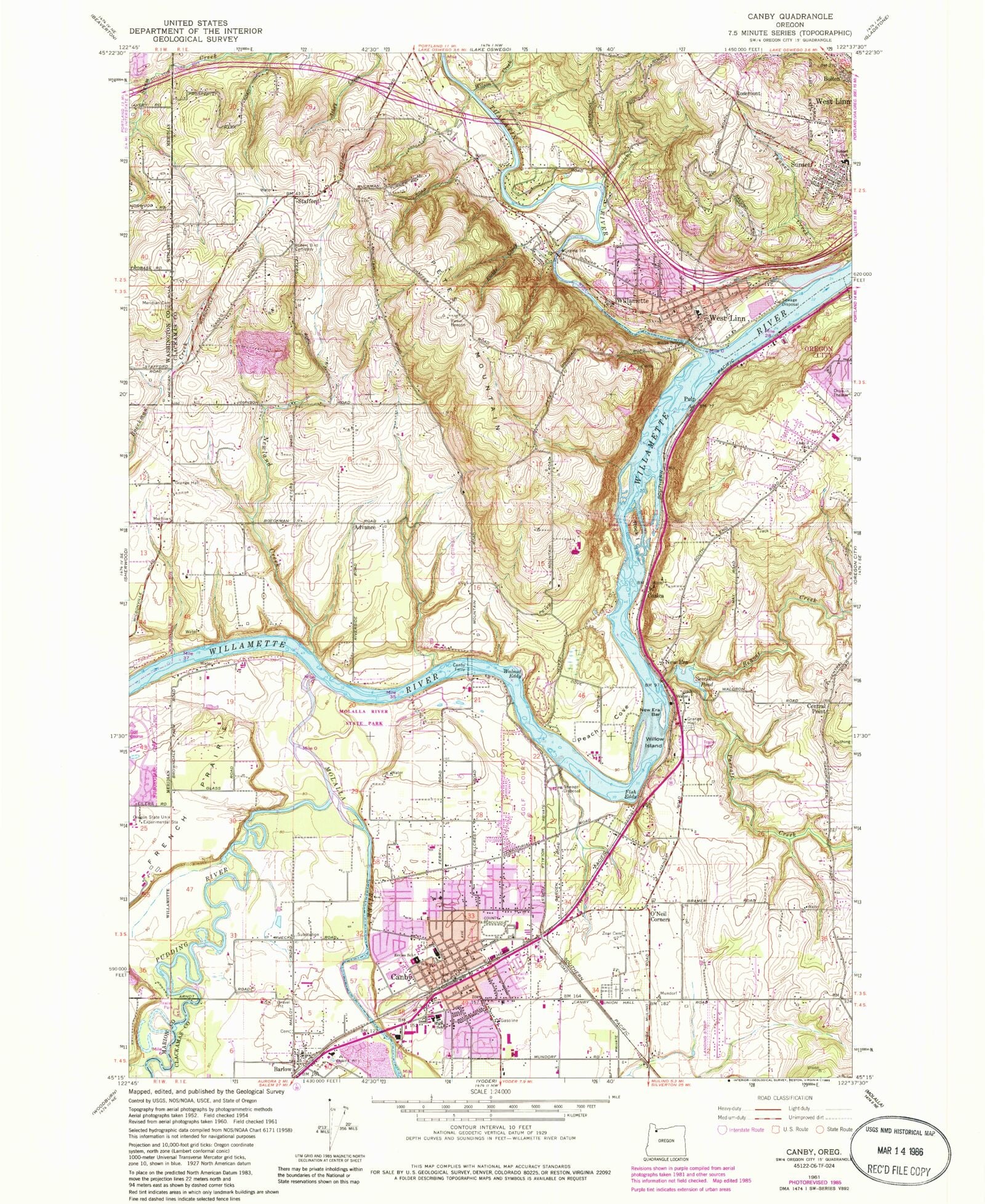 Classic USGS Canby Oregon '' Topo Map – MyTopo Map Store