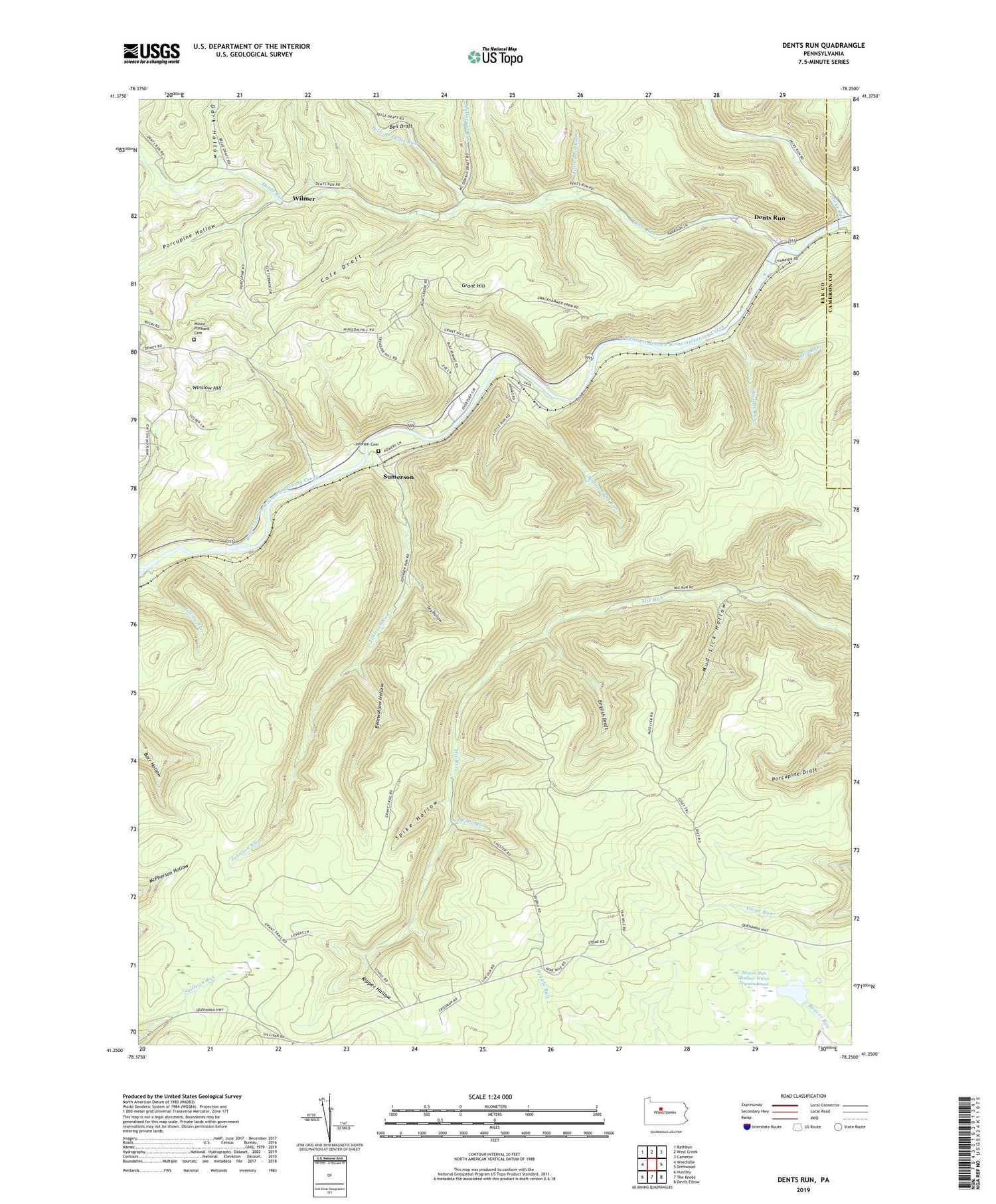 Dents Run Pennsylvania US Topo Map – MyTopo Map Store