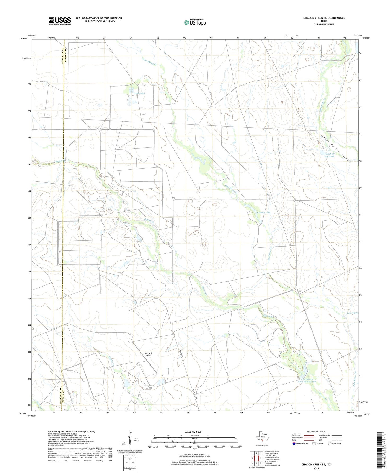 Chacon Creek SE Texas US Topo Map – MyTopo Map Store