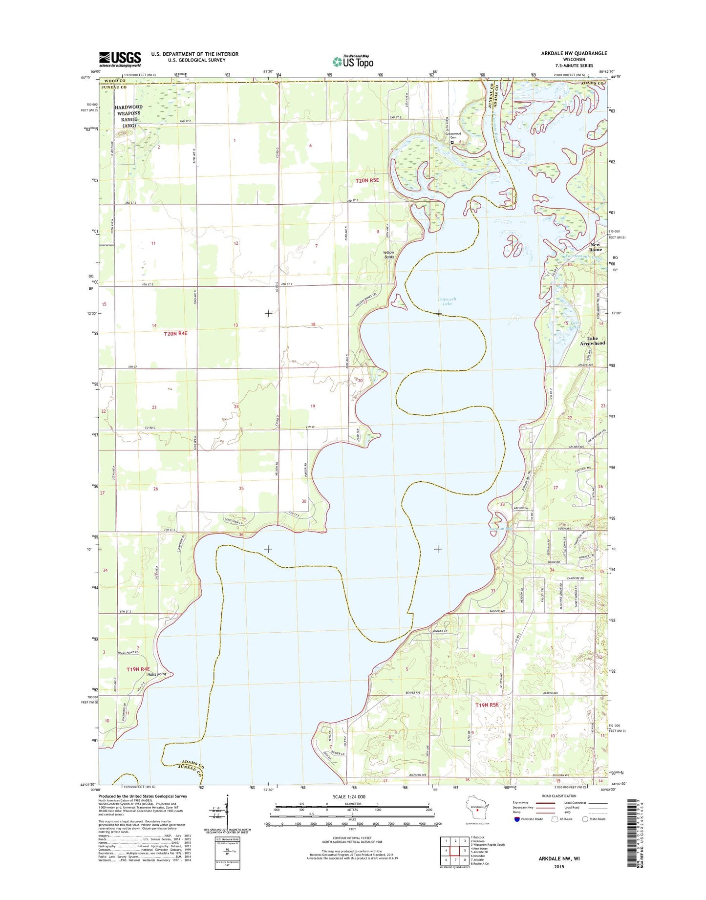 Arkdale NW Wisconsin US Topo Map Image