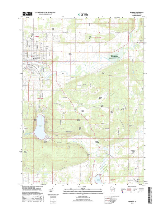 Baraboo Wisconsin US Topo Map Image