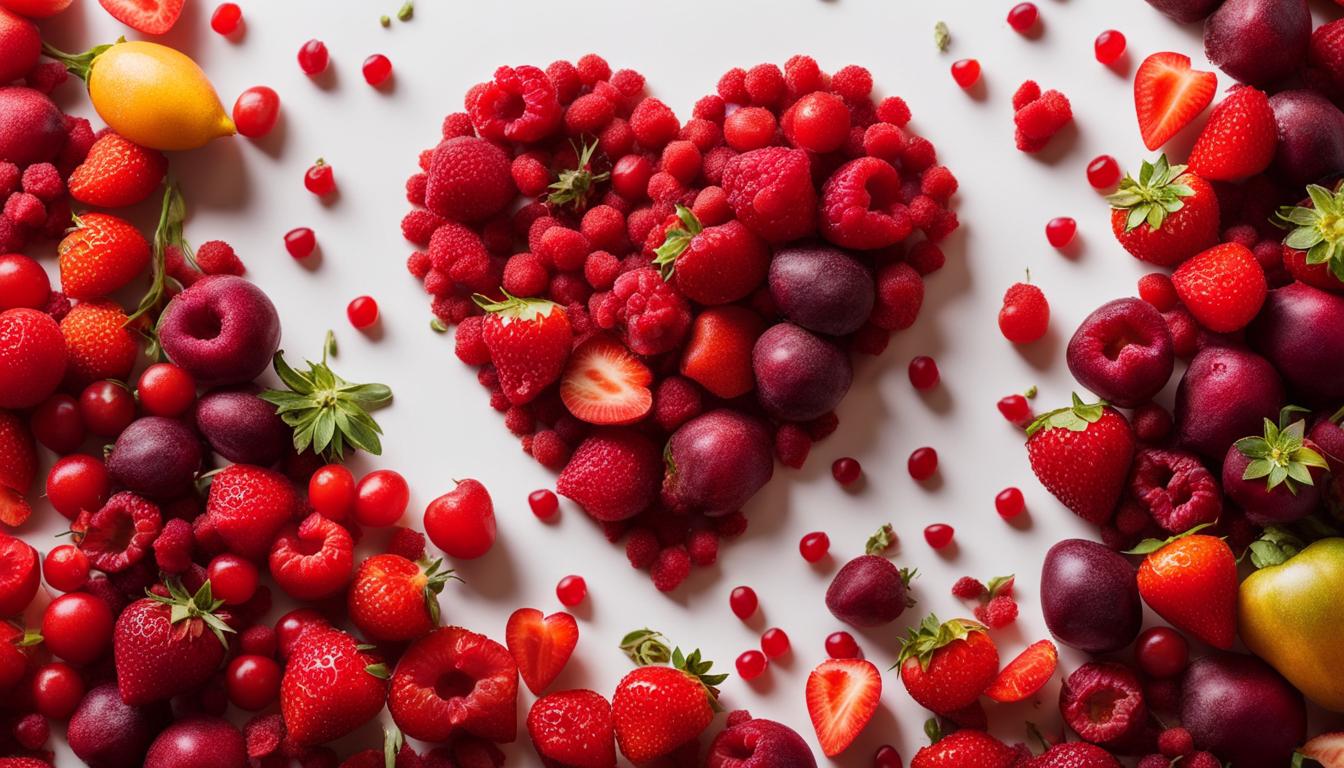 berries in the shape of a heart