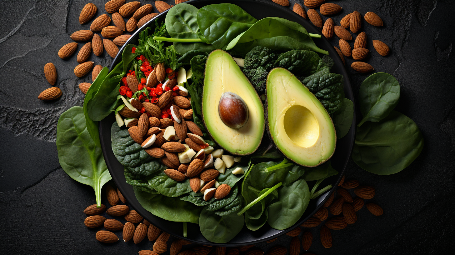 avocado and almonds - healthy fats