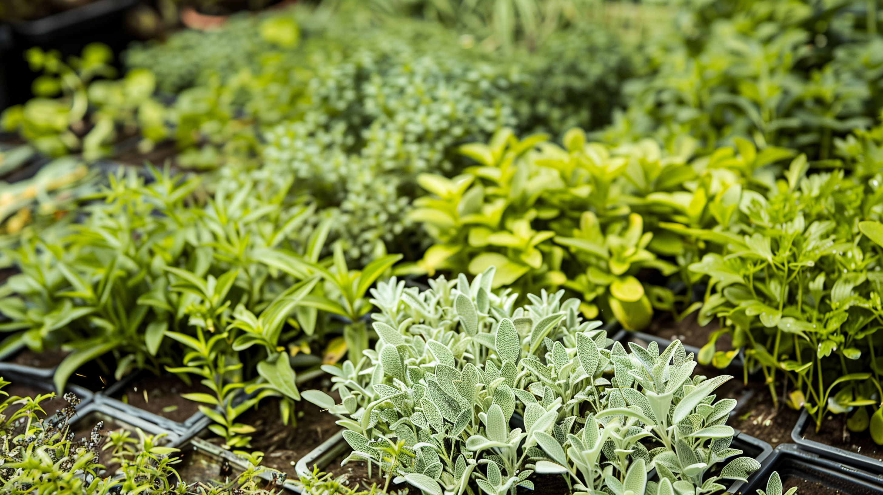 herbs growing in a greenhouse