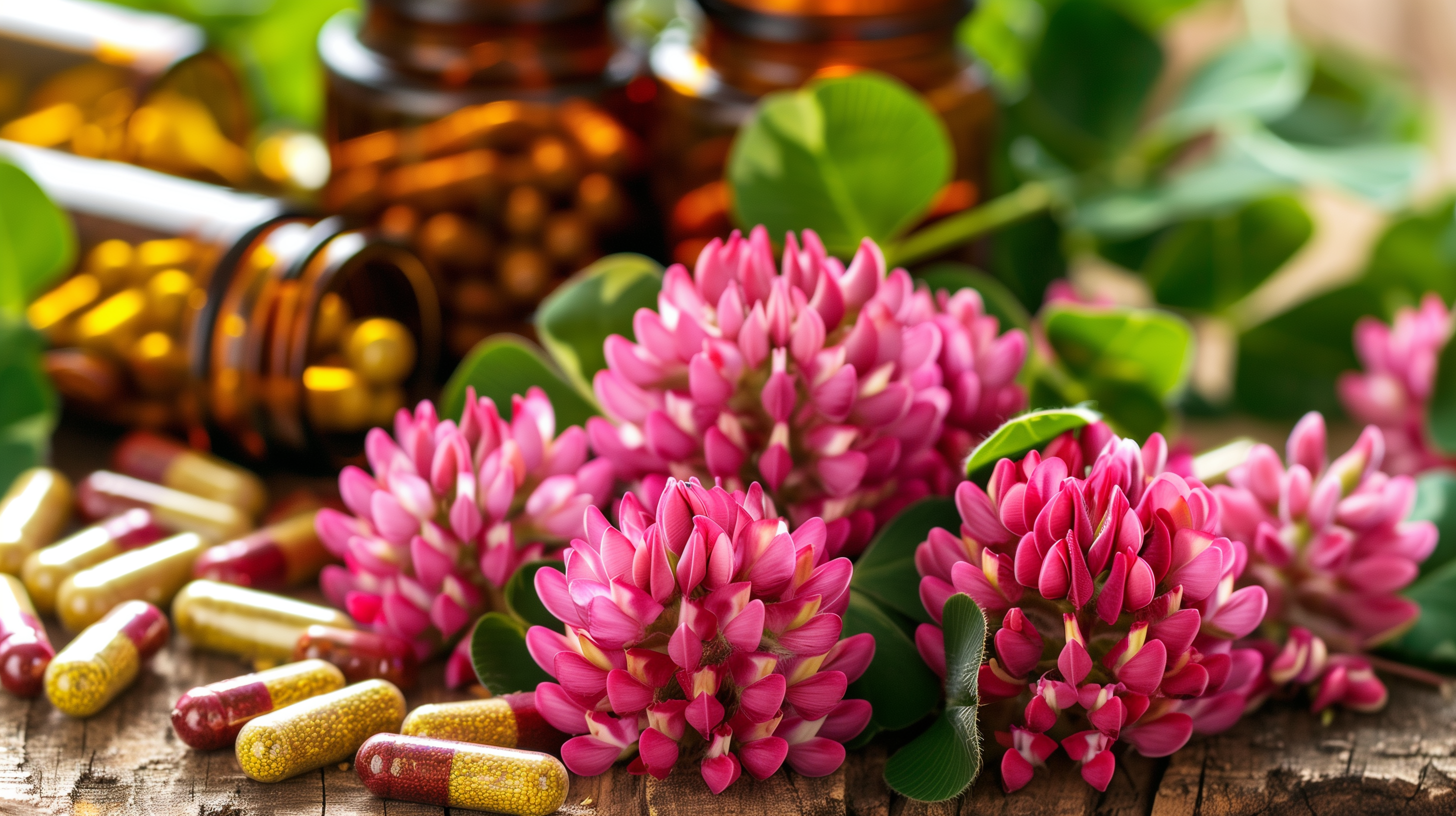 vibrant red clover flowers