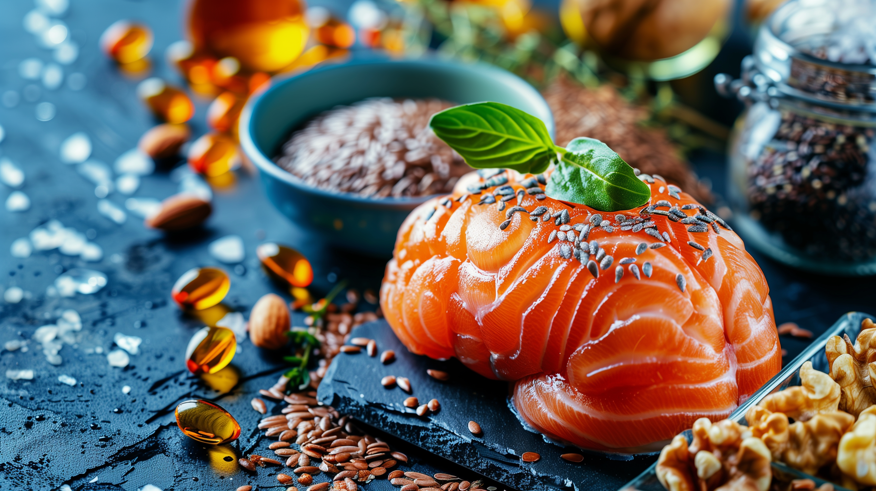 omega-3 rich foods like fish, walnuts, and flaxseeds