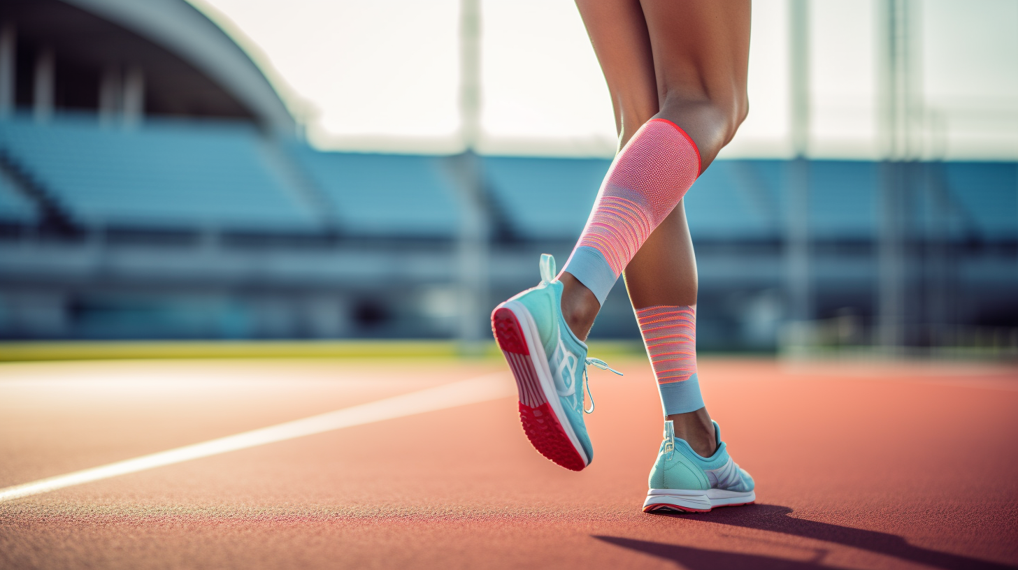 a woman's legs while running on a track
