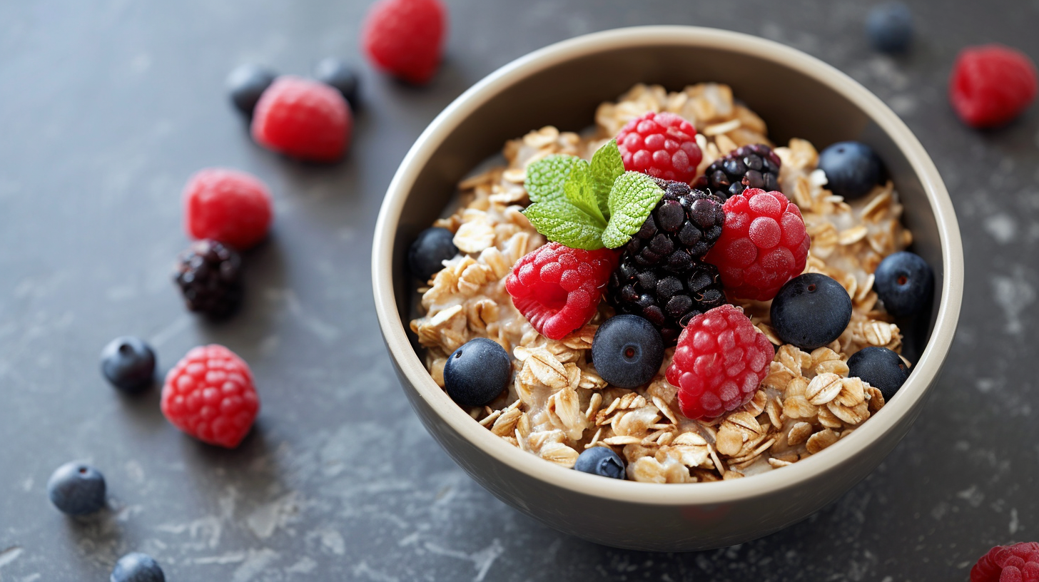 oatmeal topped with berries
