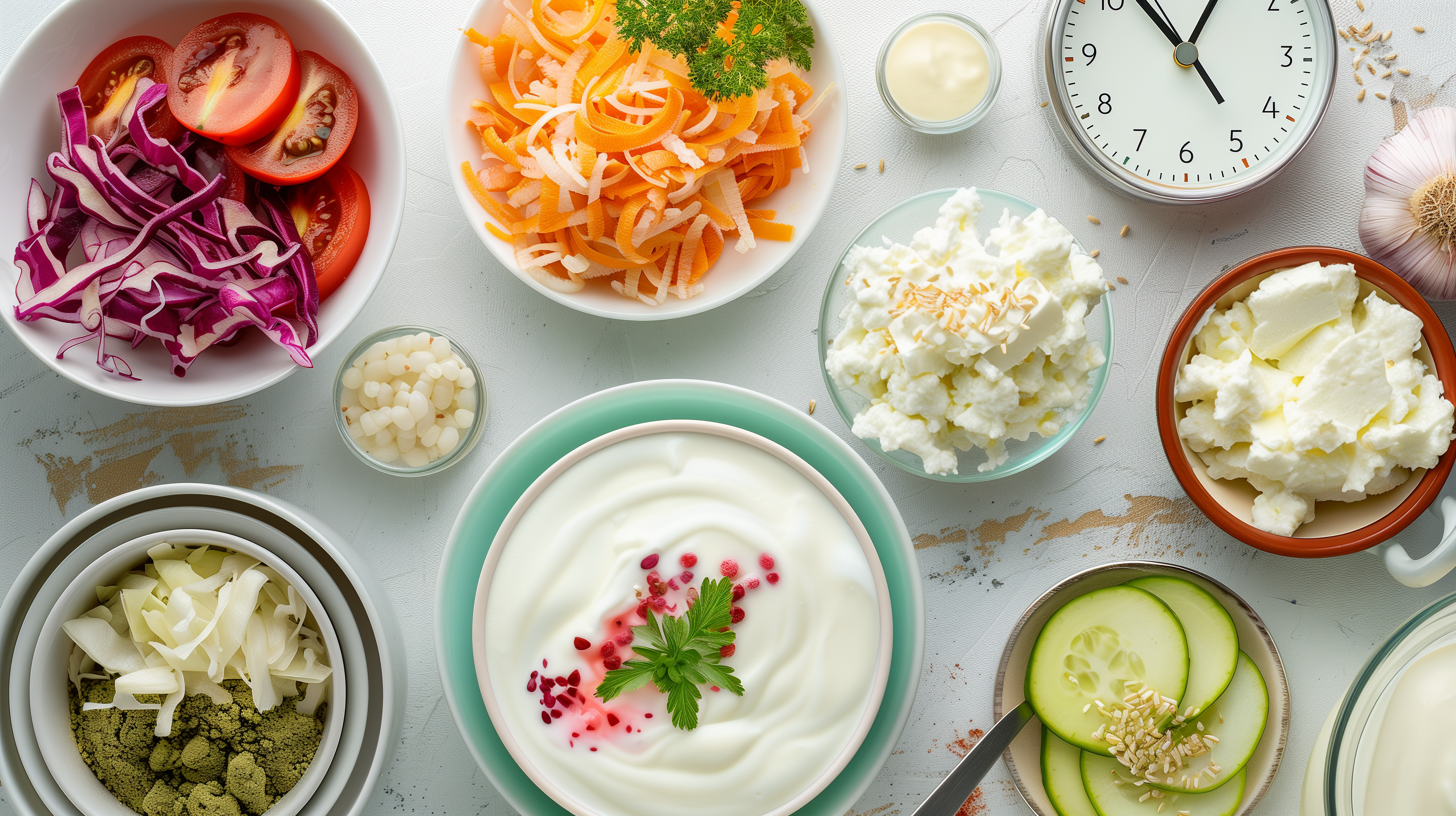 probiotic-rich foods like yogurt, kefir, and sauerkraut,