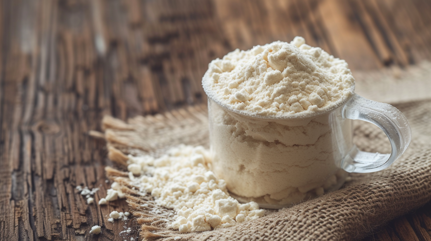 a scoop of protein powder