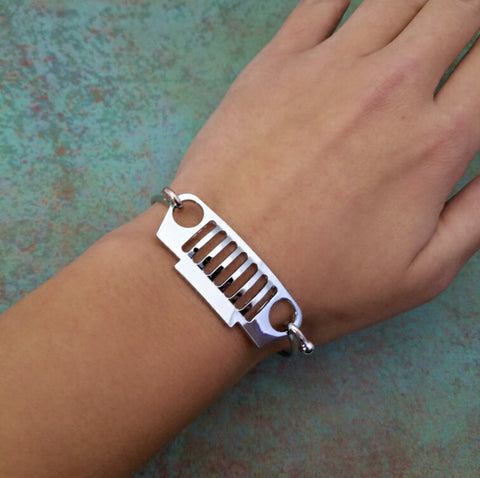 It's A Jeep Thing Mini Grill Leather Bracelet