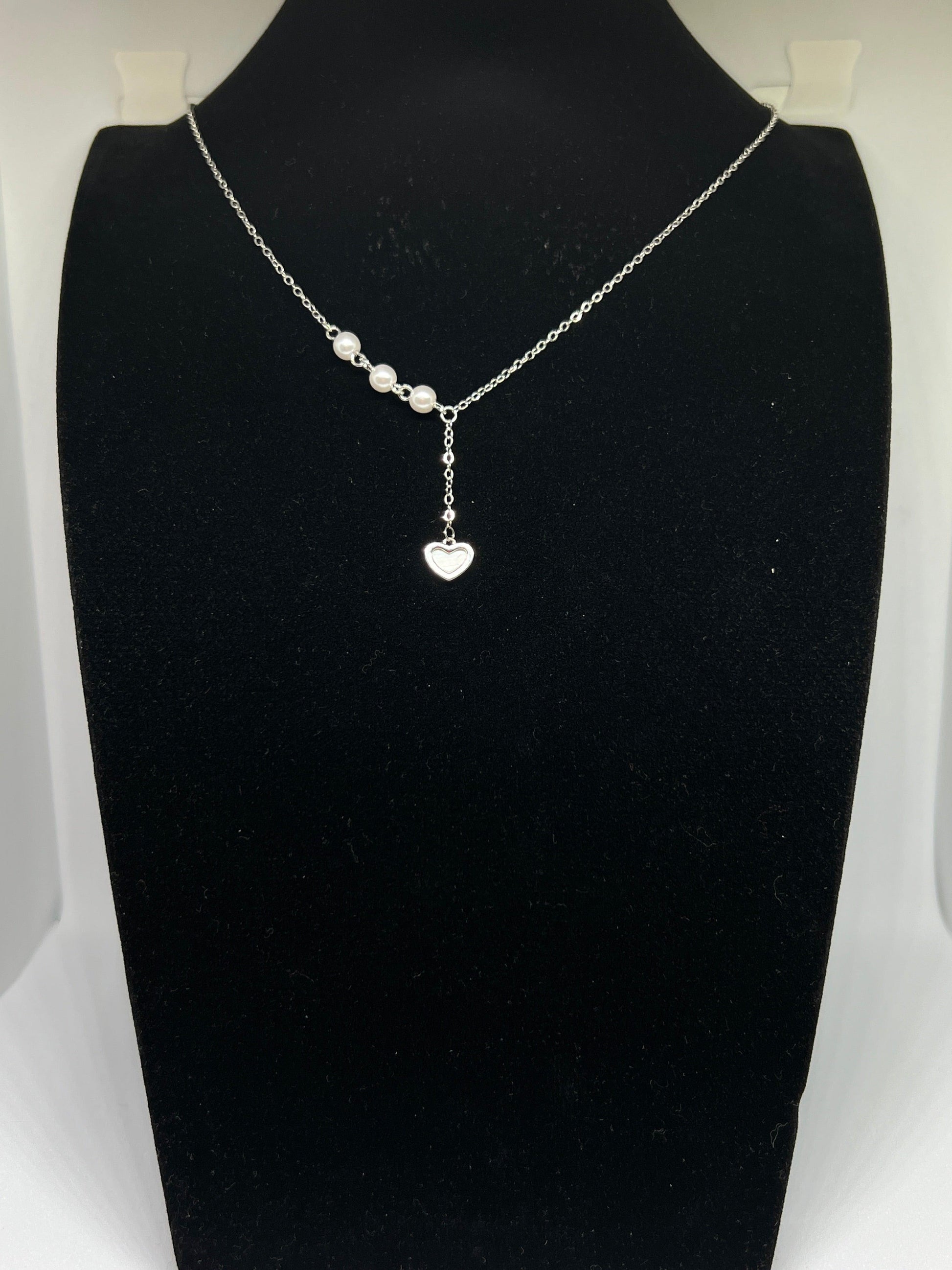 Foto construcción naval Shinkan 925 Silver 925 Chain with Heart and Pearls – MoniLucs