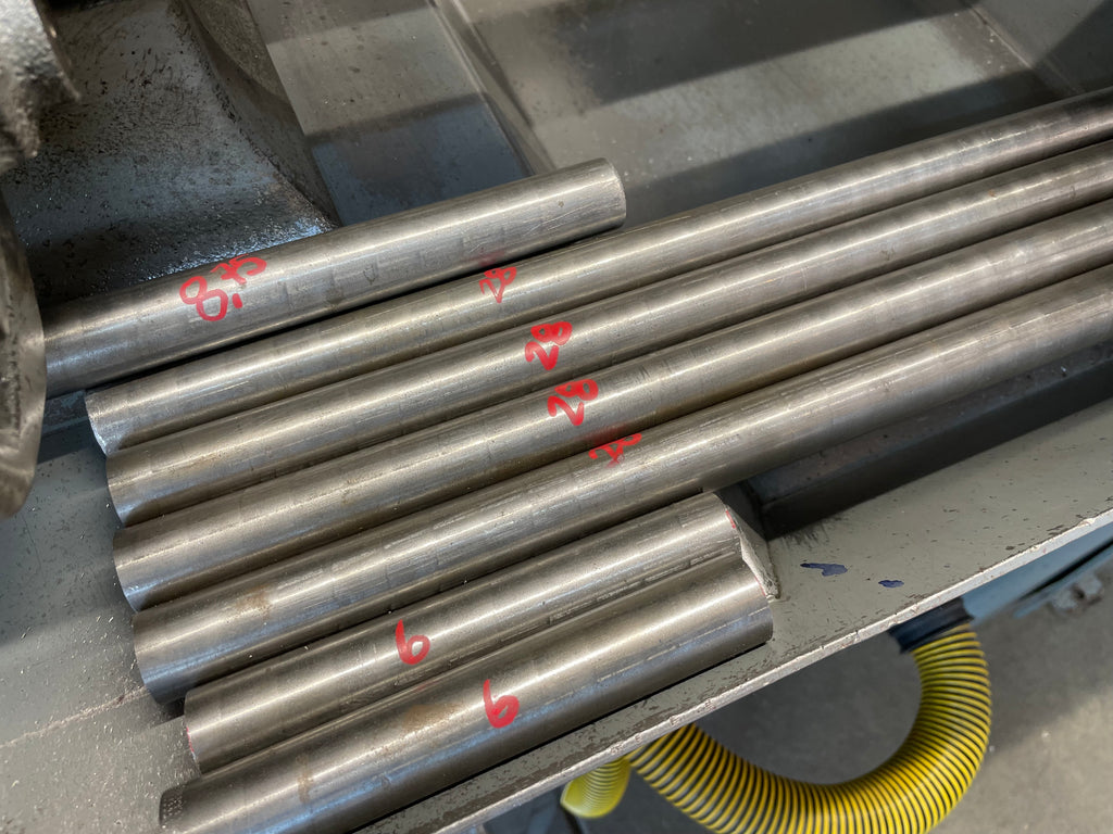 1" round, solid, cold rolled, steel bar rough cut to length for machining on the lathe