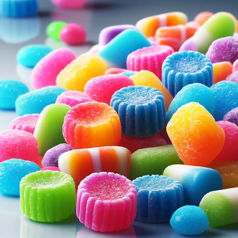 Colorful candy assortment displayed on a tabletop