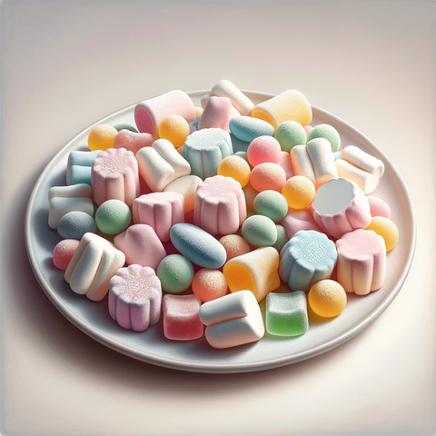 Freeze dried candy assortment featuring a variety of sweet treats