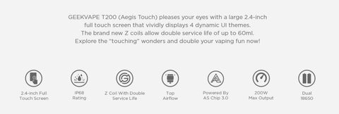 GeekVape T200 Aegis Touch Kit Features