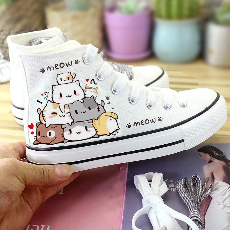 Cat High Top | Converse Style Sneakers | Meow – stylesvista