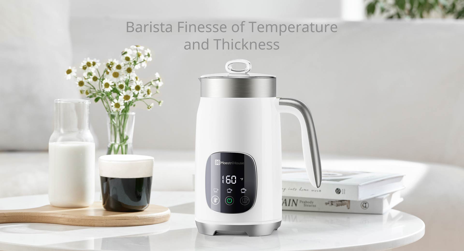 Maestri House Milk Frother, Variable Temp and Froth Thickness Milk