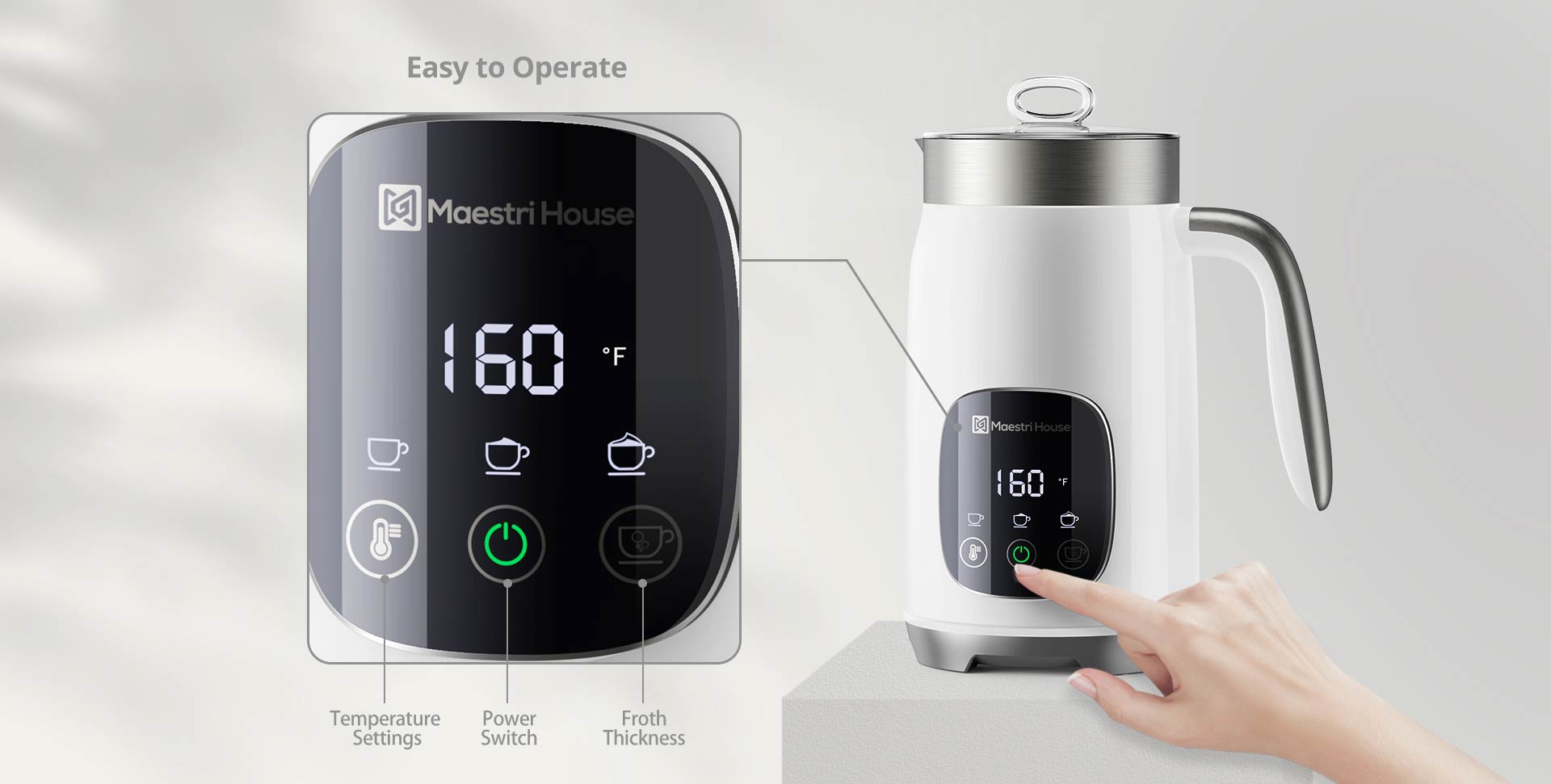 Maestri House Large Capacity Smart Adjustable Integrated Milk