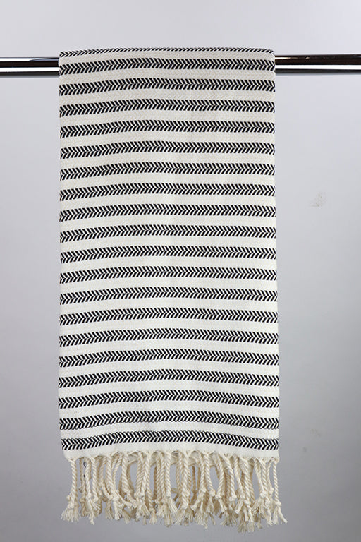 Billede af Hamam Single stripe Sort - 50 * 100 cm