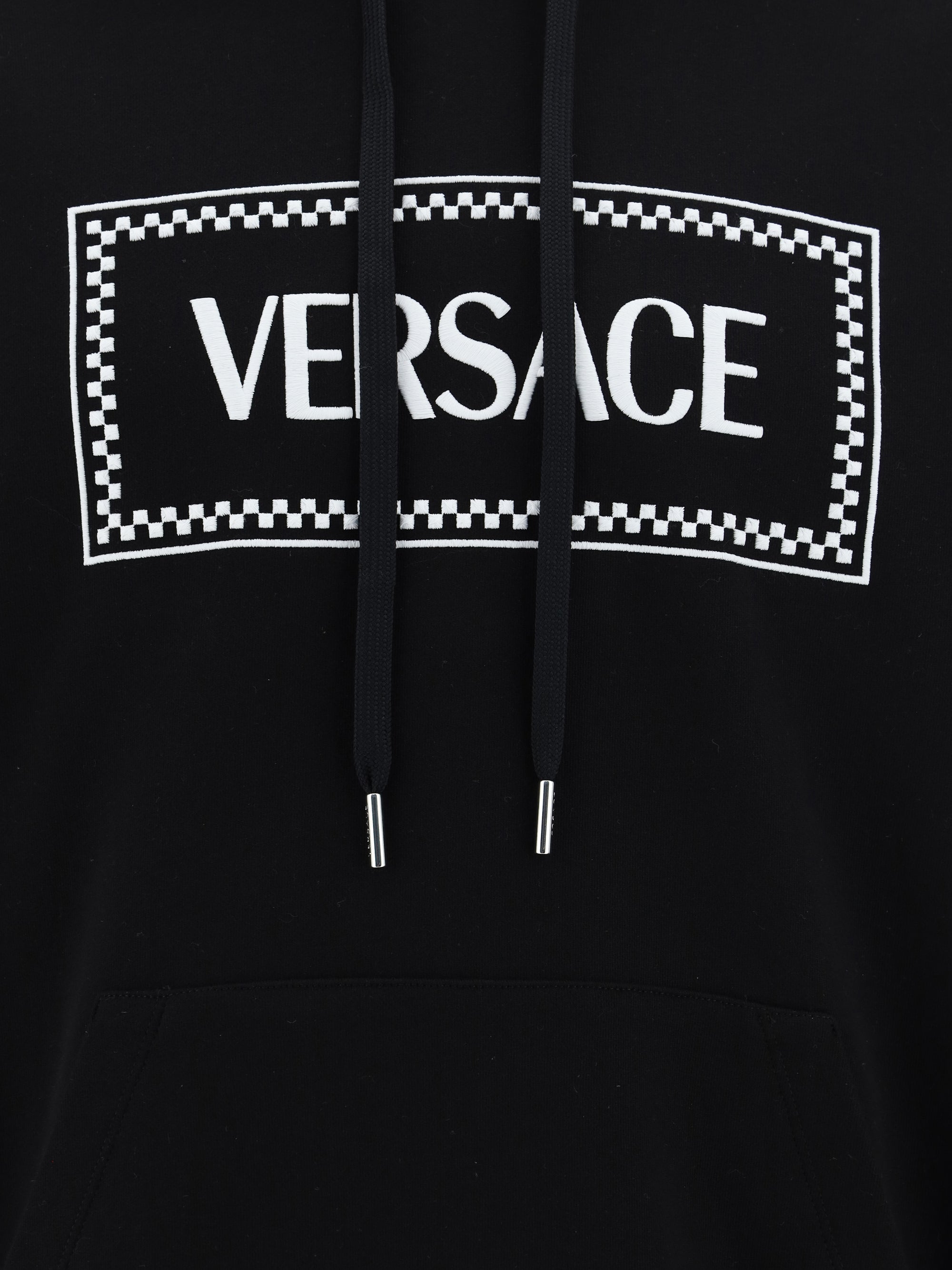 Shop Versace Men Hoodie In Black