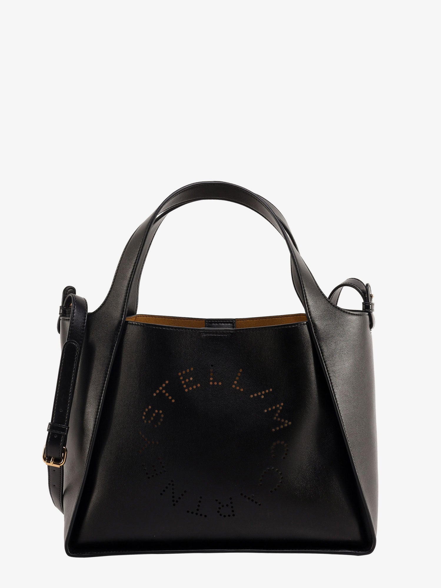 Stella Mccartney Woman Stella Logo Woman Black Shoulder Bags In Brown