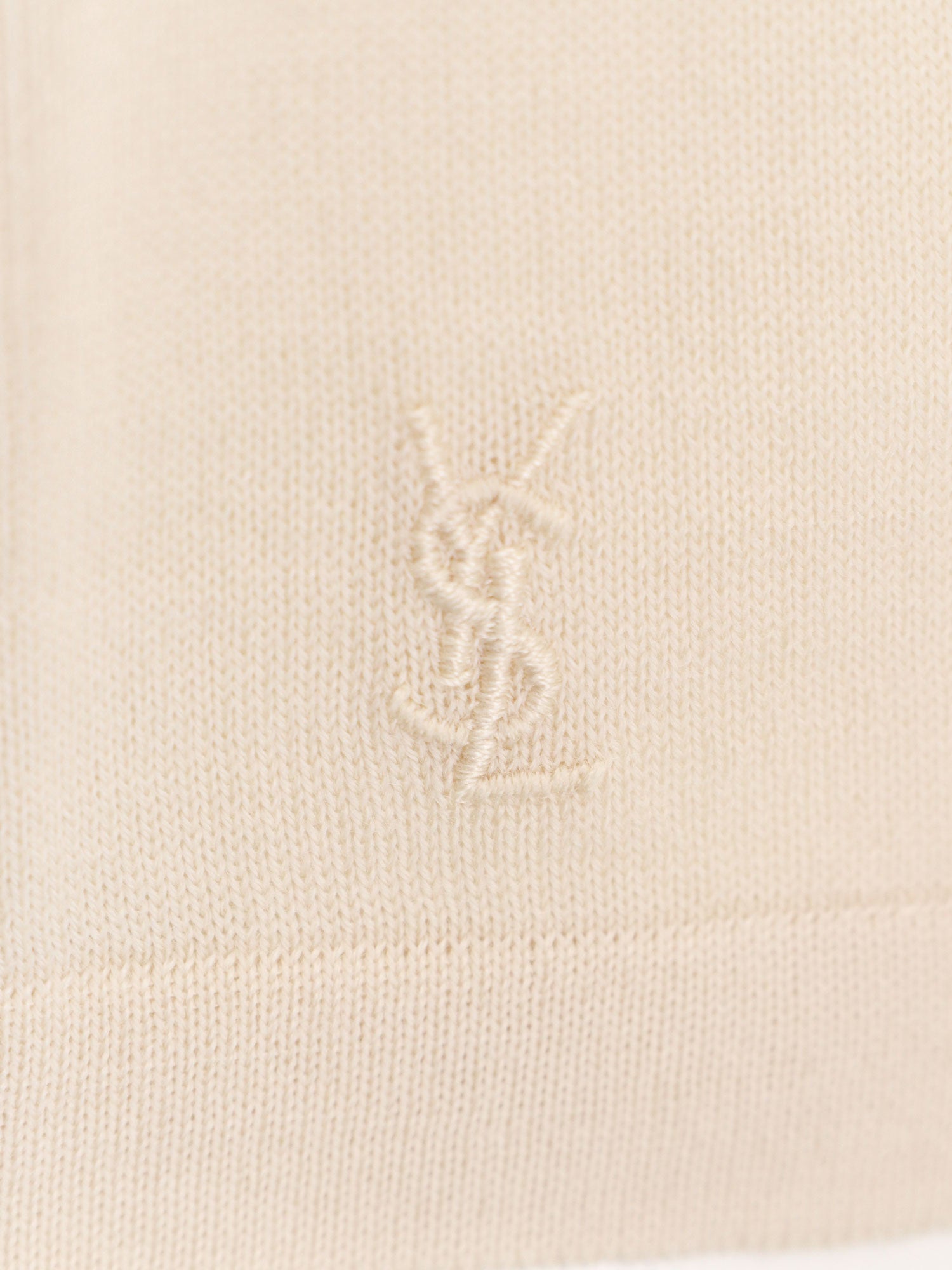 Shop Saint Laurent Man Cassandre Man Beige Polo Shirts In Cream