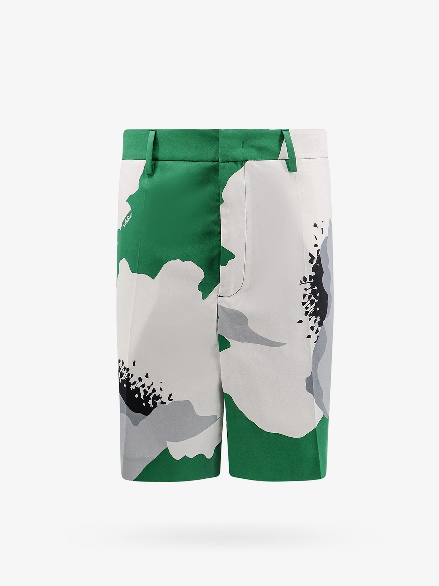 Shop Valentino Man Bermuda Shorts Man Green Bermuda Shorts