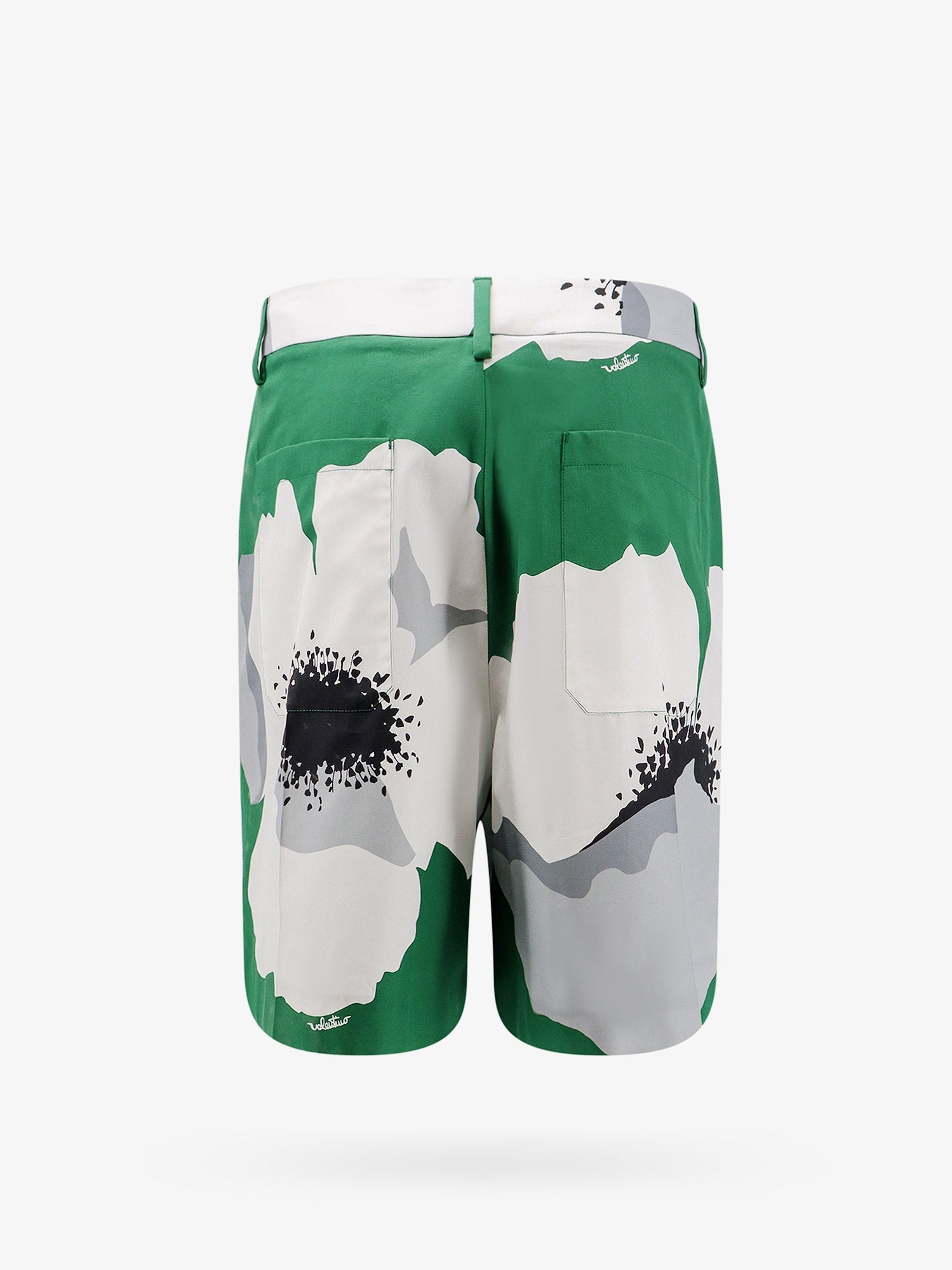 Shop Valentino Man Bermuda Shorts Man Green Bermuda Shorts