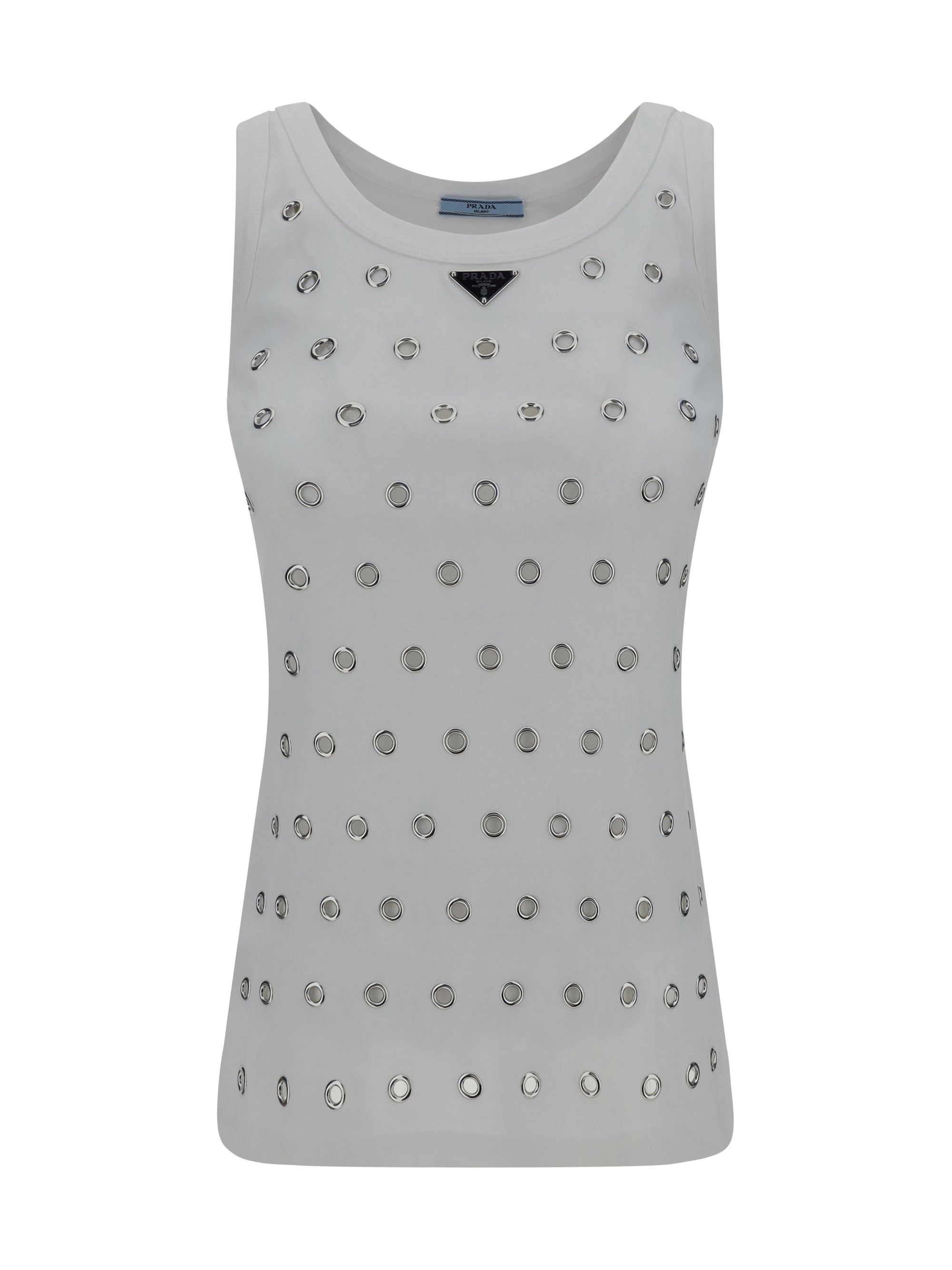 Shop Prada Women Cut-out Top In White