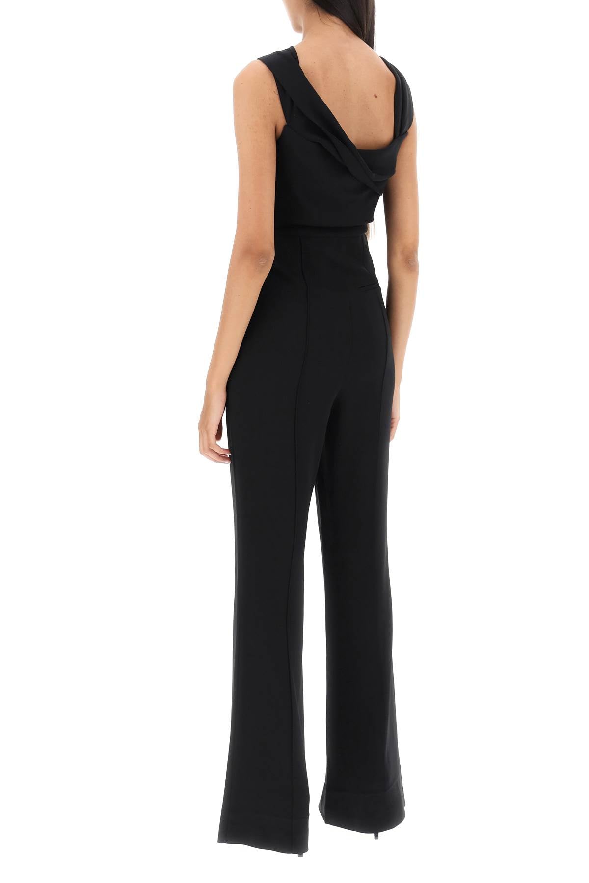 Shop Roland Mouret Jumpsuit With Twisted Neckline Women In Black