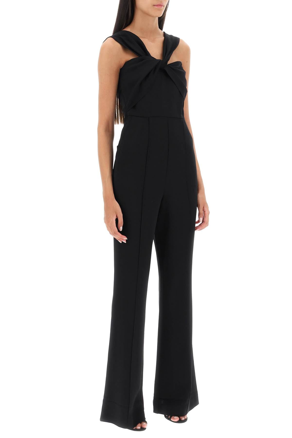 Shop Roland Mouret Jumpsuit With Twisted Neckline Women In Black