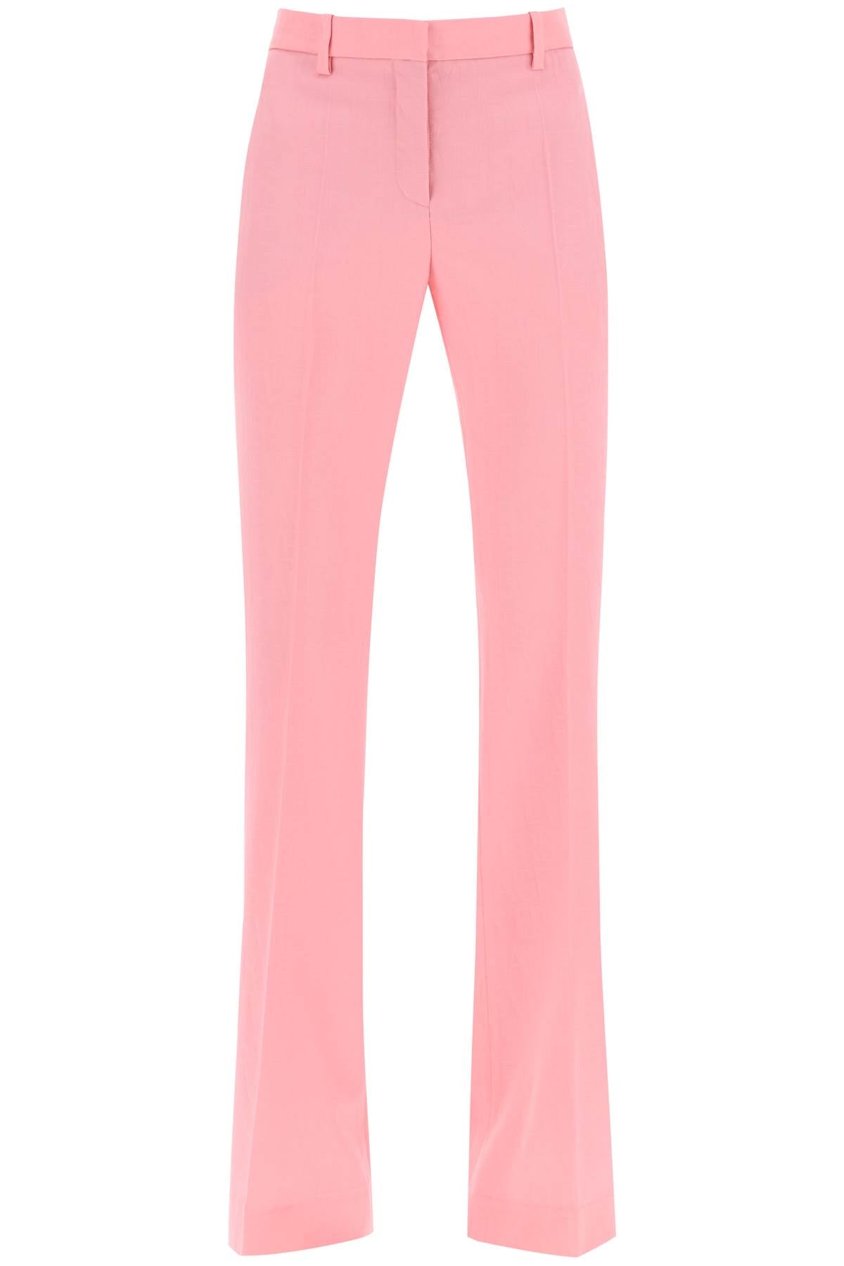 Shop Versace Low Waisted Flared Trousers Women In Pink