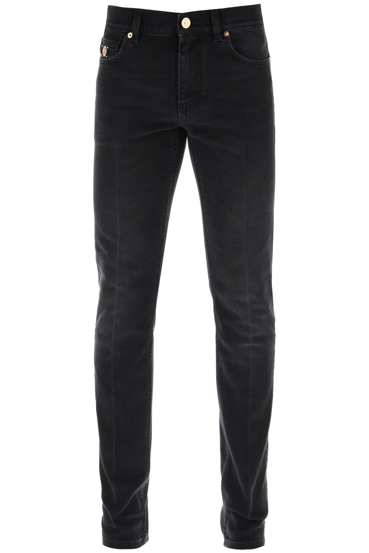 Versace Slim Medusa Biggie Jeans Men In Black
